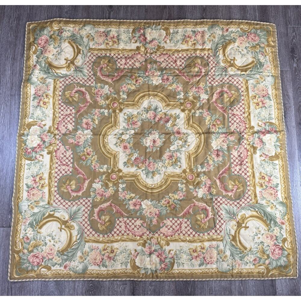 ETRO Home Collection Italy Floral Wool Blend Decorative Throw Coverlet 52” x 52”